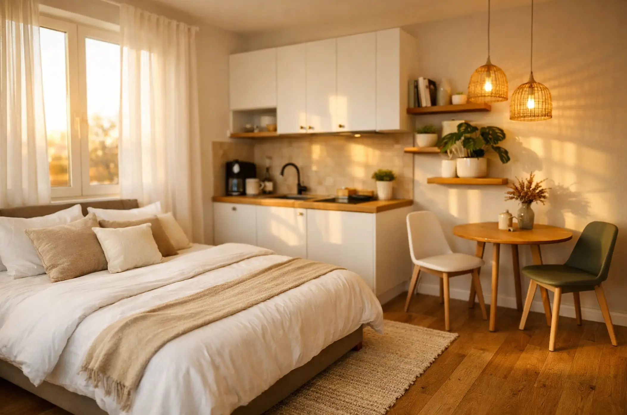 studio Airbnb rentable - petit studio lumineux bien aménagé et fonctionnel