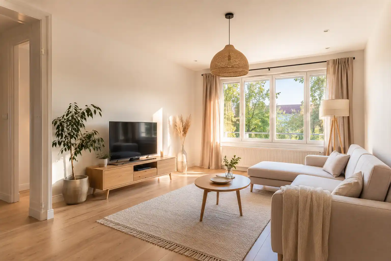 travaux rentables Airbnb - rénovation légère salon lumineux et propre